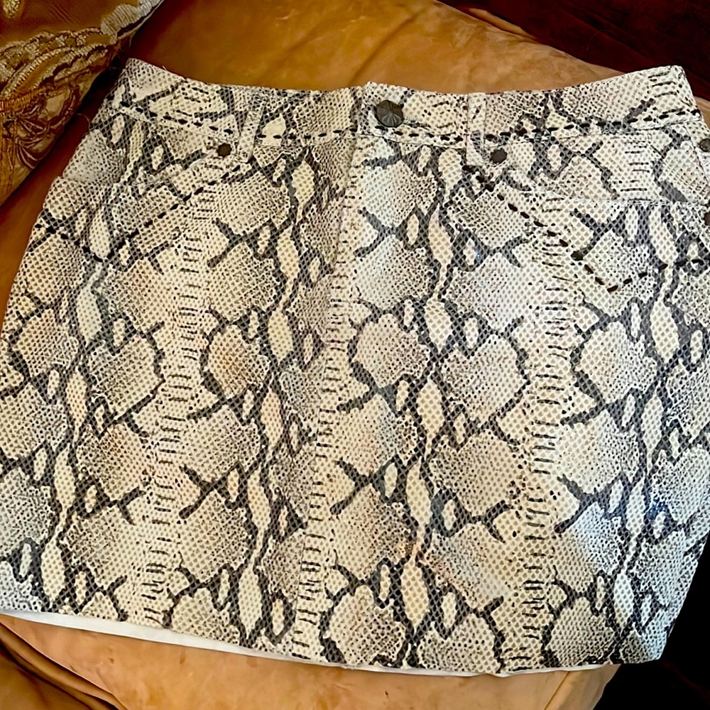 Snake skin leather skirt
